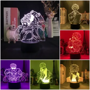 Новая Аниме-Лампа Jujutsu Kaisen Satoru Gojo Led Night Light для Декора Спальни Подарок на День Рождения 3d Настольная Лампа Yuji Itadori Anime Light
