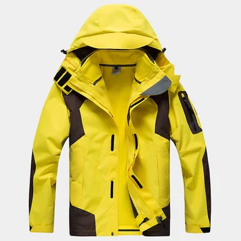 Новая мужская водонепроницаемая лыжная куртка для горных путешествий 3 в 1, Ветровка, зимние теплые парки с капюшоном, лыжный топ