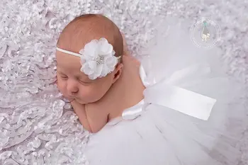 НОВАЯ пачка принцессы для новорожденных и повязка на голову в цветочек в тон, реквизитная юбка для фотосъемки, комплекты на День рождения для маленьких девочек
