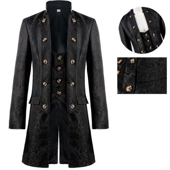 Новое средневековое винтажное мужское пальто жаккардовый смокинг