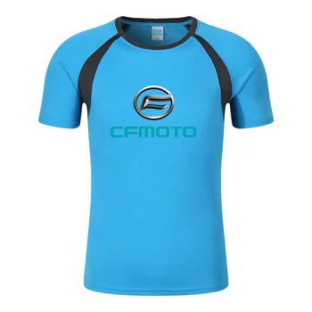 Новые летние модели 2023 года Хорошо продаются С логотипом Cfmoto, однотонные удобные дышащие футболки с круглым вырезом и коротким рукавом в простом стиле