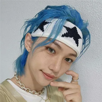 Новый Kpop Stray Kids Stars Dome Tour Felix Know Повязка На Голову С Вязаной Вышивкой Maniac Face Hair Band Спортивный Головной Убор Для Йоги