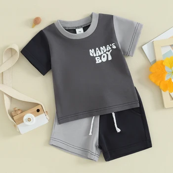 Одежда для малышей Mamas Boy Летняя одежда для малышей Модный топ с короткими рукавами Футболки и шорты Летний комплект одежды