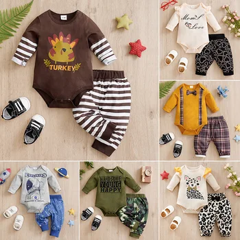 Осенняя одежда для мальчиков и девочек в западном стиле, детская одежда для годовалого ребенка, детские подтяжки, детская весенняя одежда из двух предметов