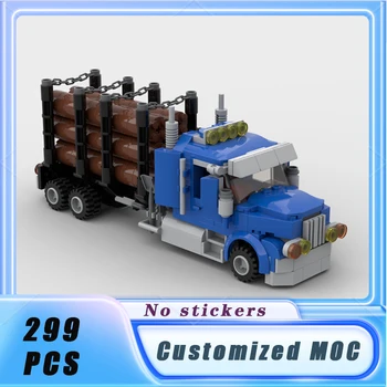 Серия City Vehicle 6-wide Log Truck, строительные блоки, коллекция моделей кирпичей, Детские игрушки, подарки 299 шт.