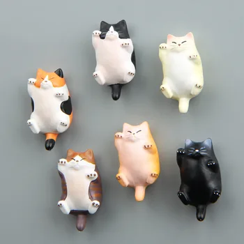 Серия Resin Warm Cute Fatty Cat Cartoon 3D Магнитная Застежка Декоративное украшение для холодильника Забавный Очаровательный Подарок Украшение холодильника