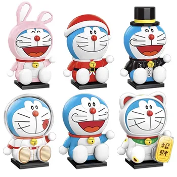 Серия аниме Keeppley Doraemon Round Roll Machine Cat Строительные блоки, головоломка, украшение для детских игрушек на день рождения, декоративные подарки
