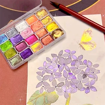 Тонкая Вспышка Акварельной Краски 20 Цветов, Набор Многофункциональных Пигментов Для Рисования DIY Nail Art