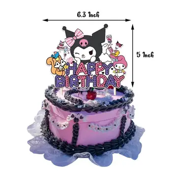 Украшение вечеринки по случаю дня рождения Sanrio Аниме Куроми Флаги для торта Cinnamoroll Плагин Украшение торта на День рождения Воссоединения детей Выдвижной флаг