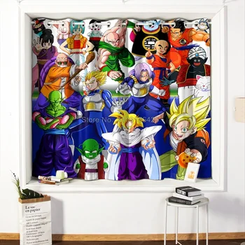 Установка Dragon Ball в детской комнате Затемняющая оконная занавеска для спальни мальчиков в общежитии Плавающие оконные шторы Подарок для ребенка