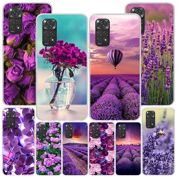 Фиолетовый Чехол Для Телефона с цветами Лаванды Xiaomi Redmi Note 10 11 10S 11S 11T 9S 8T 9T 11E Pro Plus 12 9 8 7 5 Чехол-накладка