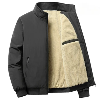 Флисовая куртка, мужские зимние толстые куртки, пальто, Плюс размер 8XL, однотонная куртка, модная повседневная верхняя одежда, Большой размер 8XL, пальто теплое