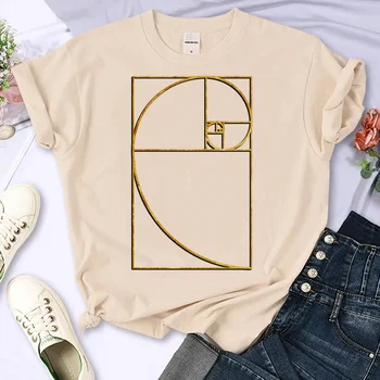 Футболка Golden Ratio Sacred Fibonacci Spiral, женский японский летний топ Y2K, одежда с комиксами для девочек