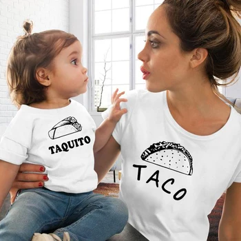 Футболки для мамы и дочки в семейном стиле Taco и Taquito, футболка 