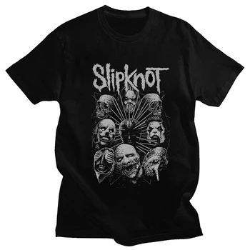 Хлопковая футболка Slipknots Heavy Mental Band с круглым вырезом, мужская одежда, Дышащий принт, Креативный стиль одежды