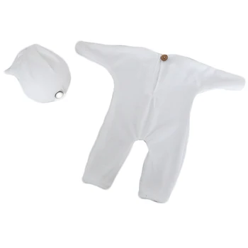 Хлопчатобумажный комбинезон для новорожденных, детская шапочка и комплект ползунков, реквизит для фотосъемки, детская шапочка-бини и комплект штанишек, реквизит