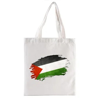 Холщовая сумка Тканевые сумки с флагом Газы Женские сумки Totebag Забавная тканая сумка Повседневные сумки Модные эко-сумки для покупок