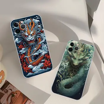 Чехол для телефона с рисунком дракона для iPhone 15 14 13 12 Mini 11 Pro XS Max X XR SE 6 7 8 Plus, мягкий силиконовый чехол