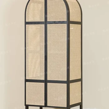 Шкаф для одежды в скандинавском стиле, деревянный минималистичный шкаф для хранения вещей на дому