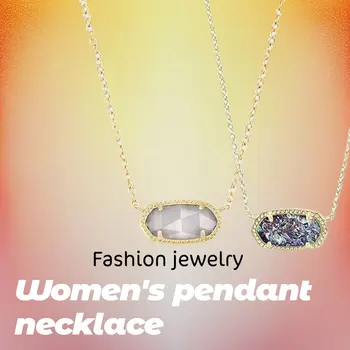 Ювелирные Изделия Модные украшения изумрудное позолоченное женское ожерелье с подвеской AONEZ